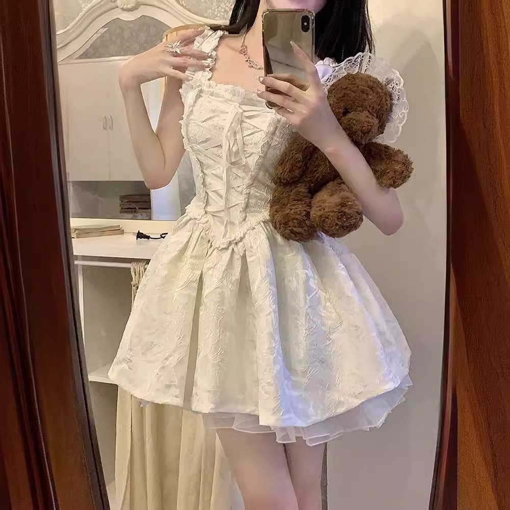 フリルレース ミニワンピース キャミソール