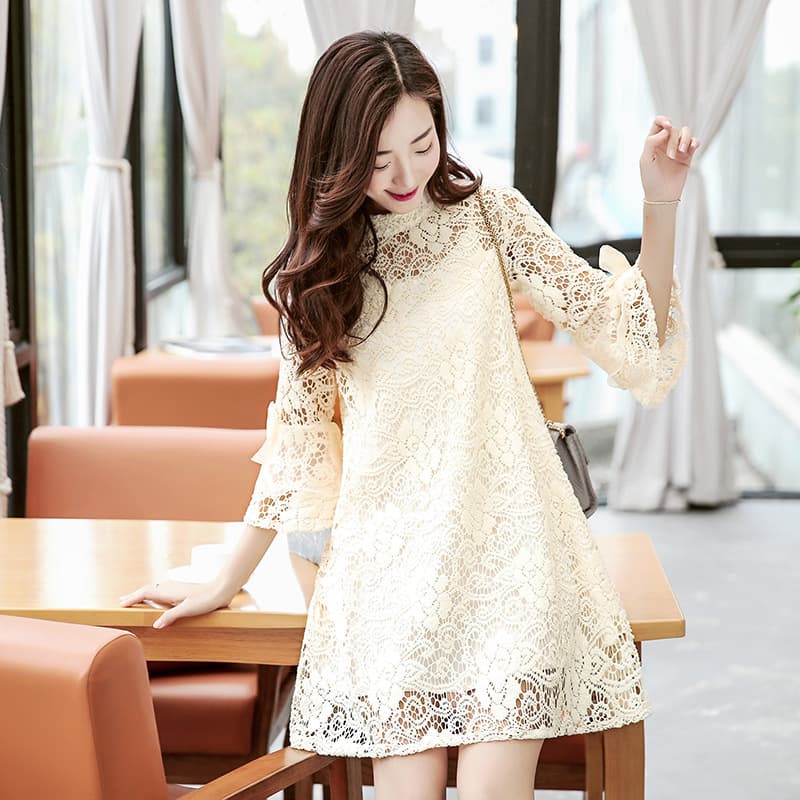 【親子ペアルック】花柄フレアミニワンピース