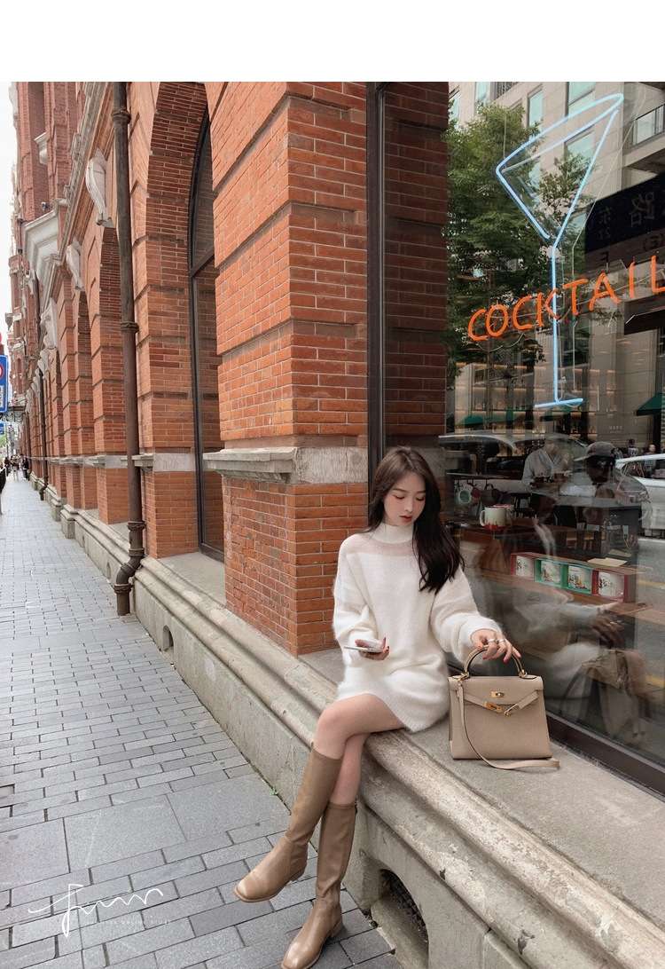 シアーふわもこオーバーサイズニットミニワンピ