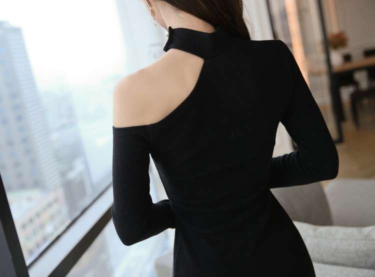 ミニワンピース セクシーワンショルダー 超ミニ丈タイトワンピ キャバドレス