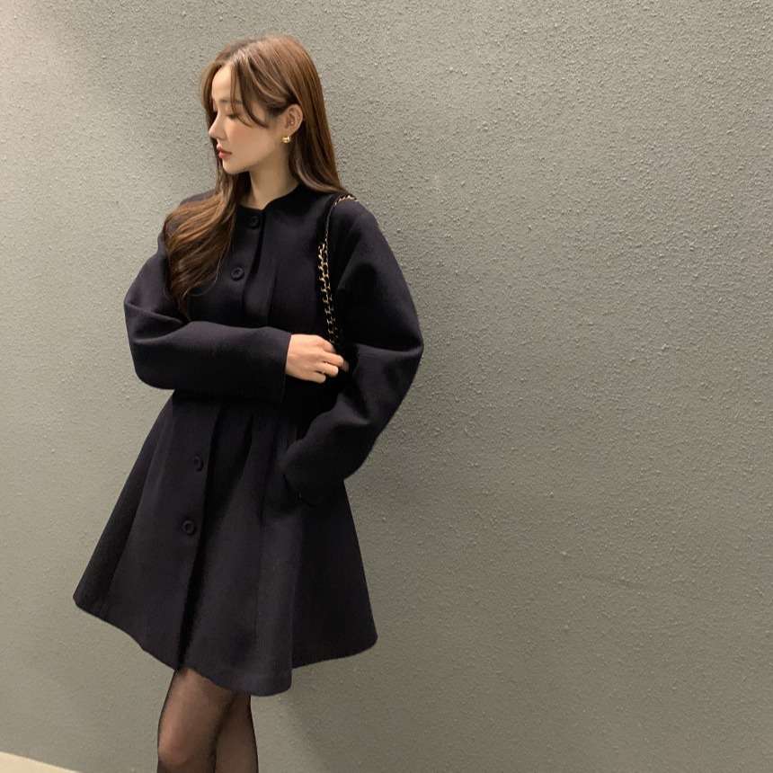 【秋冬用】ふんわり フレアミニワンピース 大人 上品 きれいめ ドレスコート