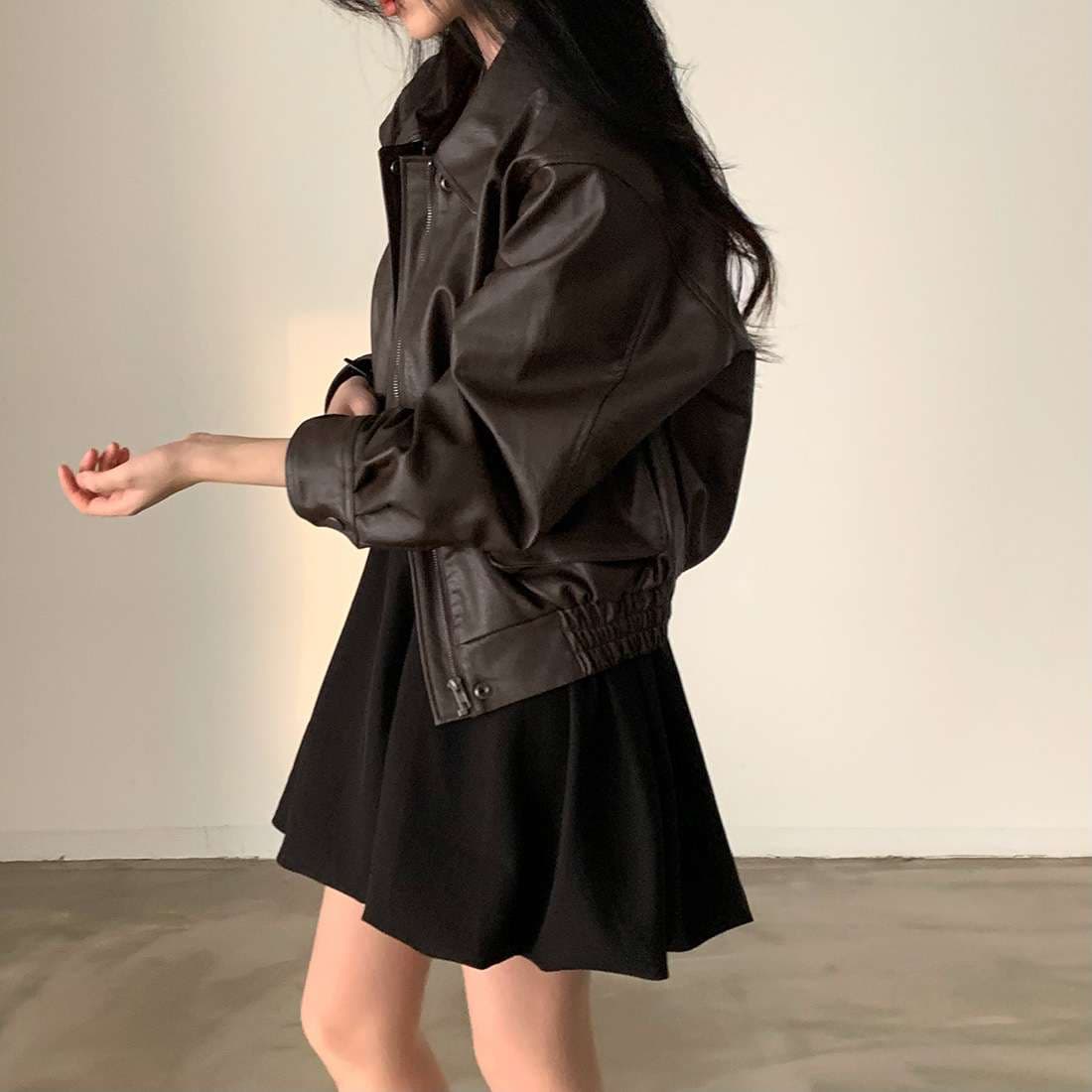 シンプルプリーツキャミミニワンピース