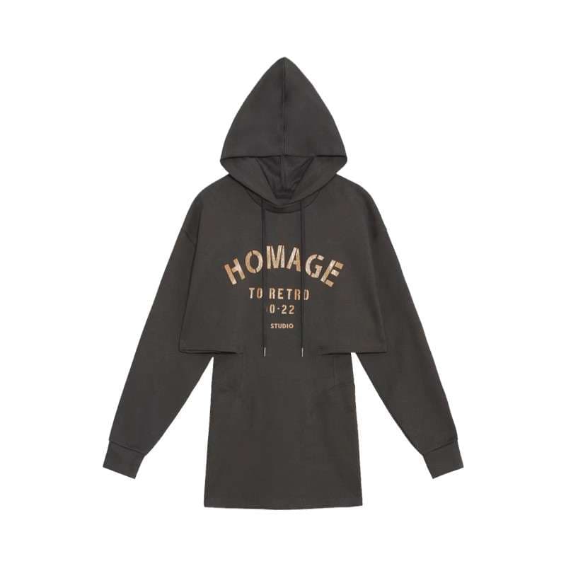 ロゴ入りパーカーミニワンピース