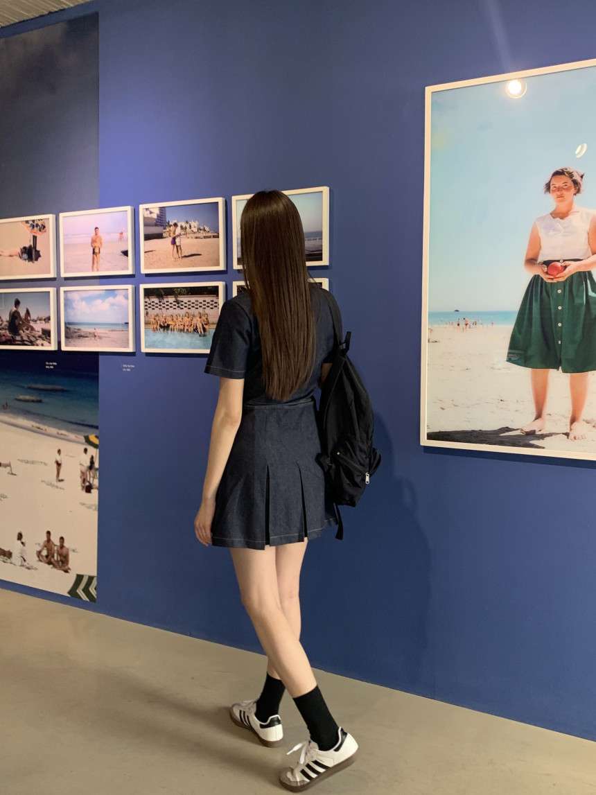 ドッキング 半袖デニムワンピース