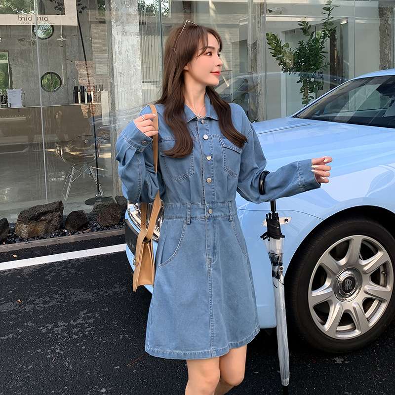 オーバーサイズデニムミニワンピース