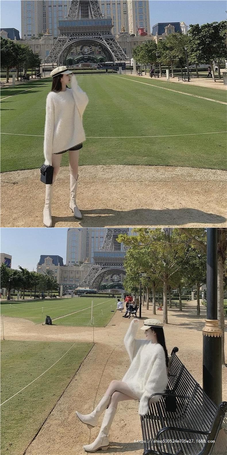 ミニワンピース ふわもこミニニットワンピース