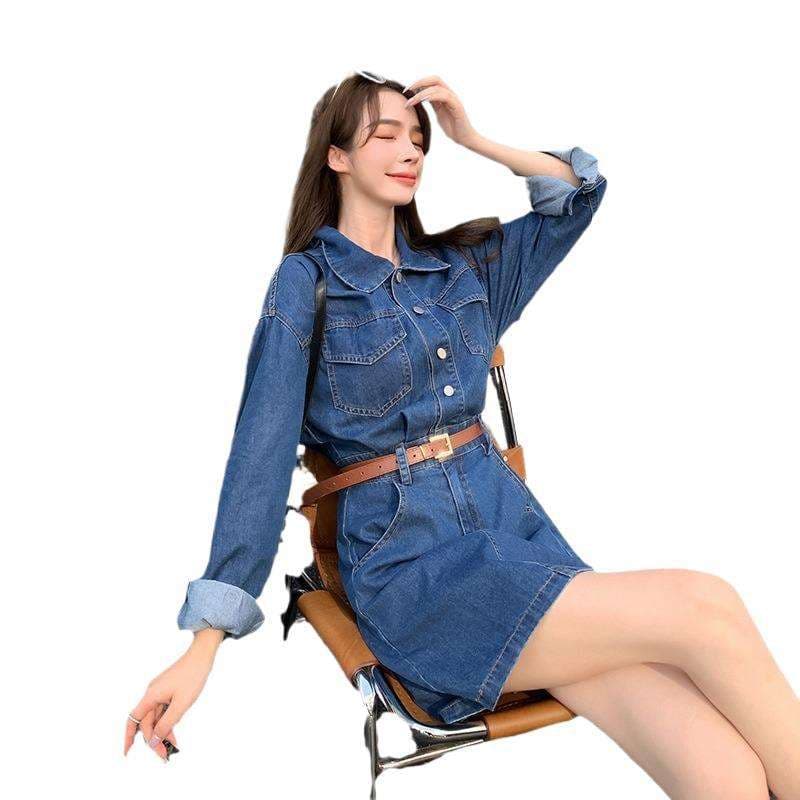 オーバーサイズデニムミニワンピース