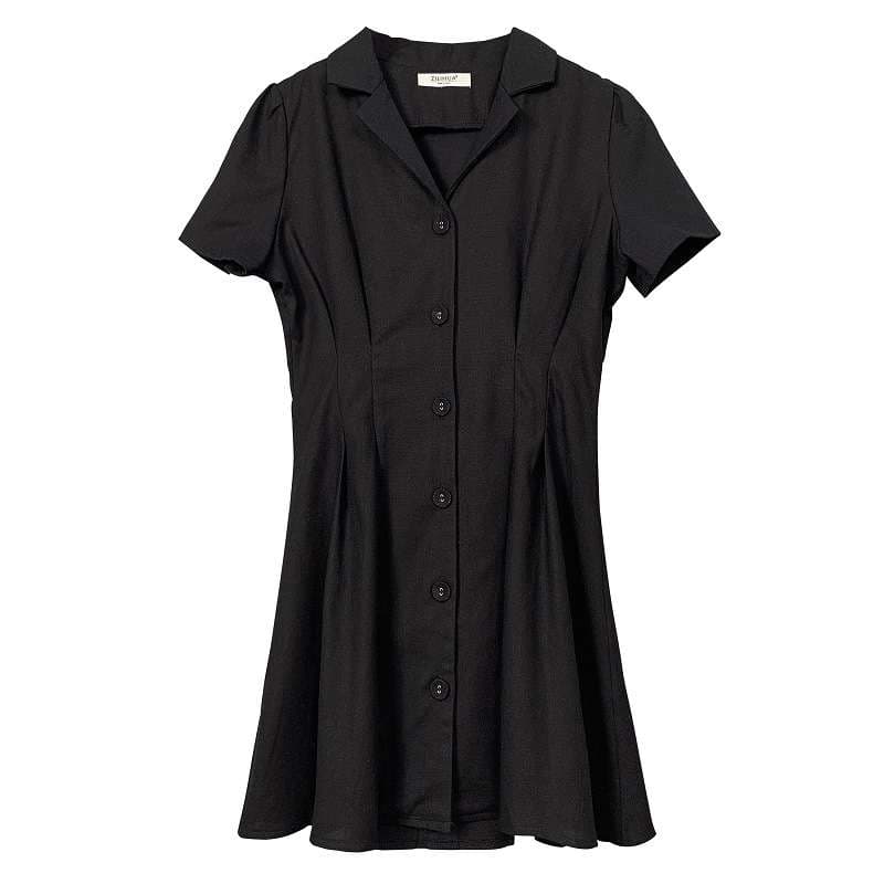 フロント釦シャーリング シャツミニワンピース
