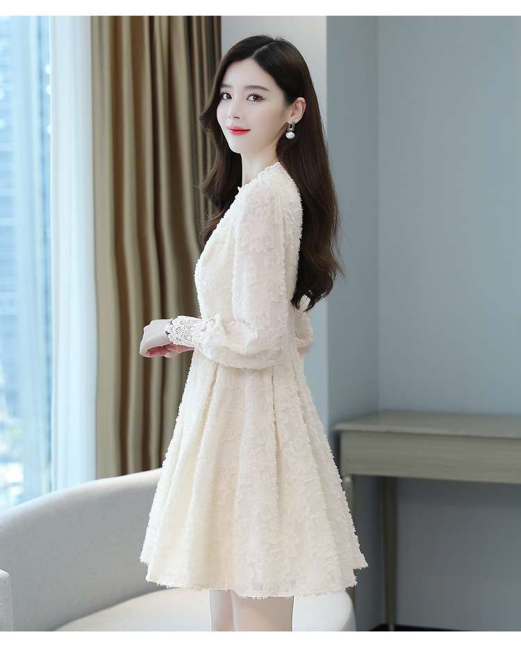 レース フレアプリーツミニワンピース