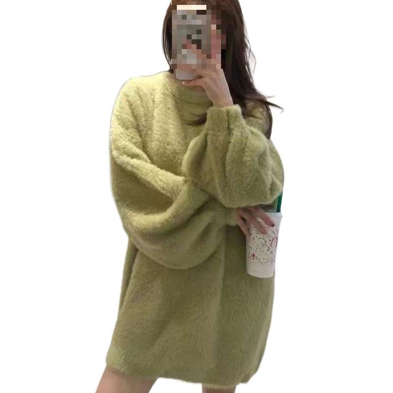 【秋冬コーデ】ふわもこオーバーサイズ ニットミニワンピース