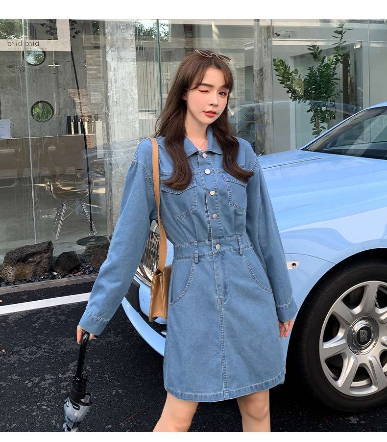 オーバーサイズデニムミニワンピース