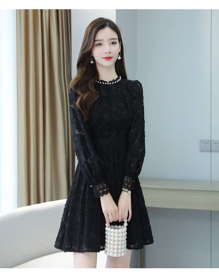 レース フレアプリーツミニワンピース