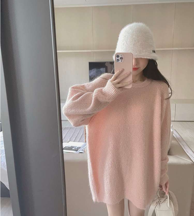 【秋冬】ふわもこニットミニワンピース