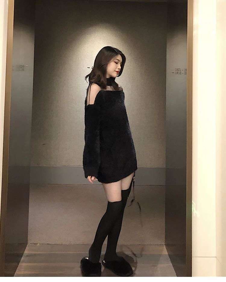 もこもこオフショルワンピース