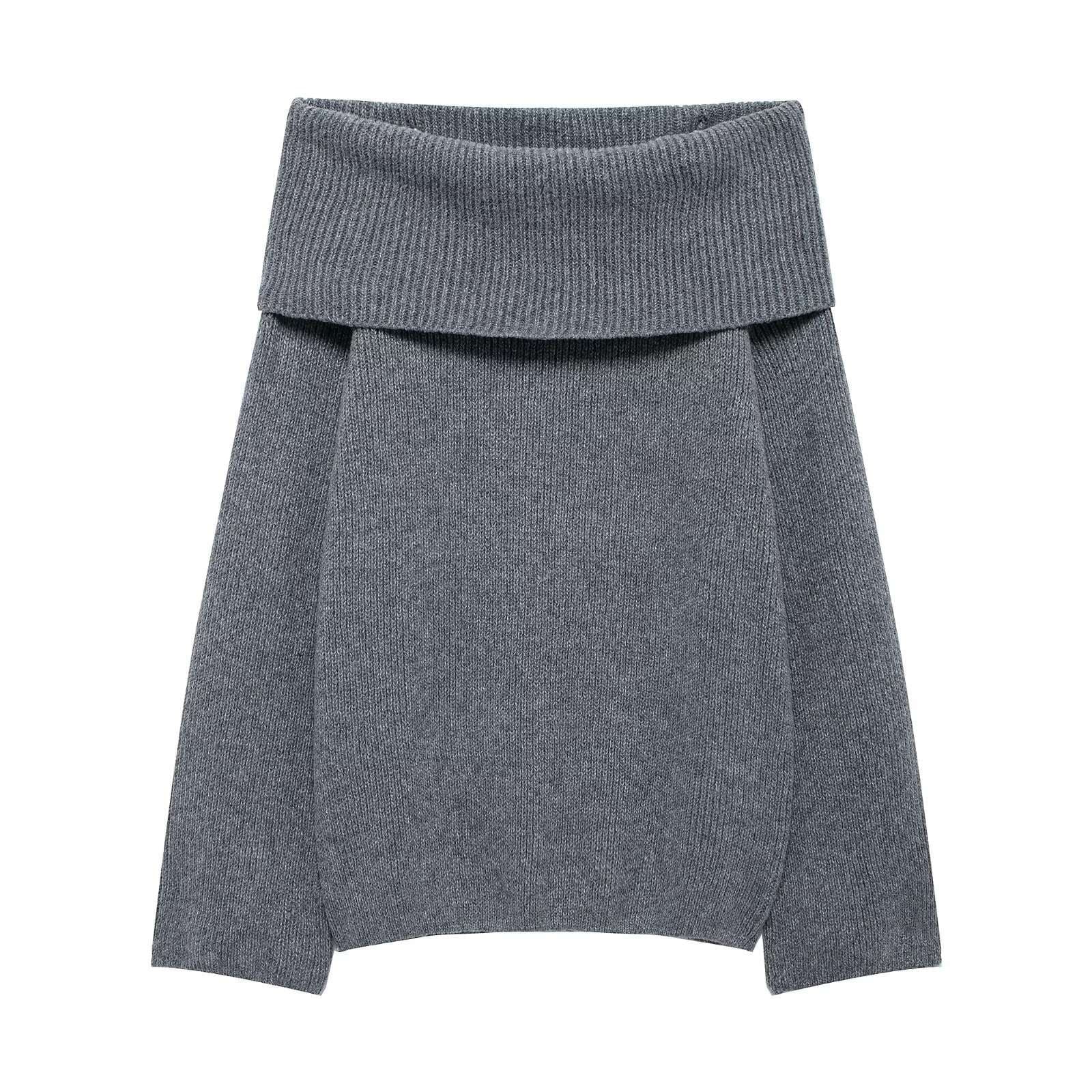 ミニワンピース オフショルダー ニットミニ丈セーター 秋冬