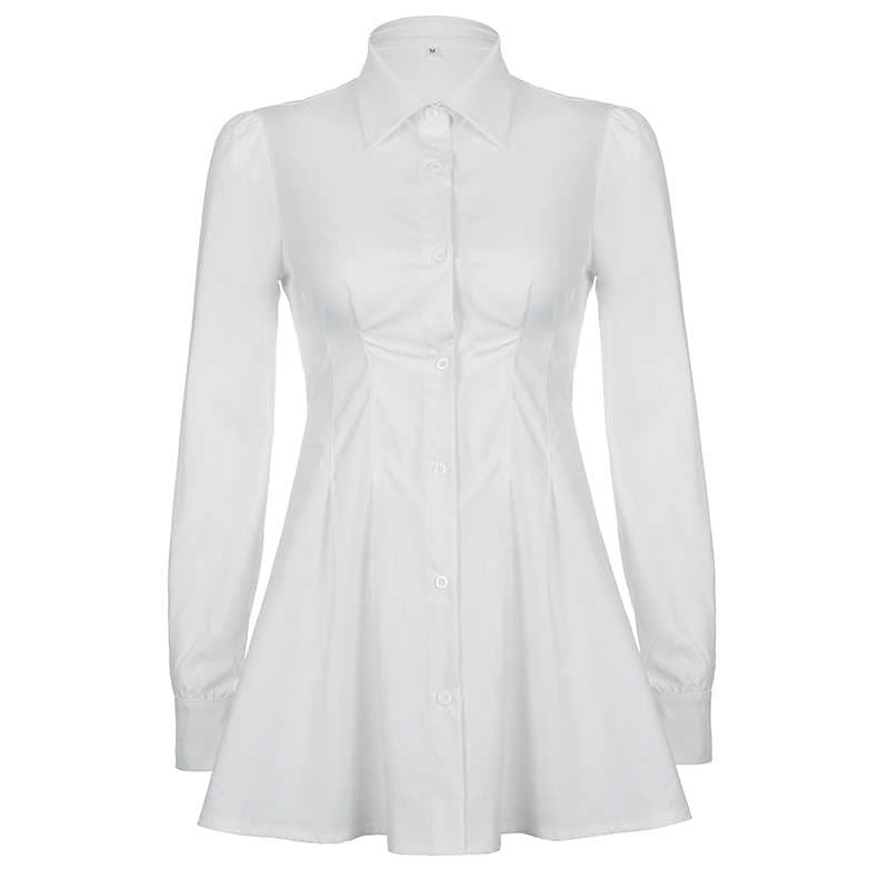 ミニワンピース クラシックプリーツシャツ