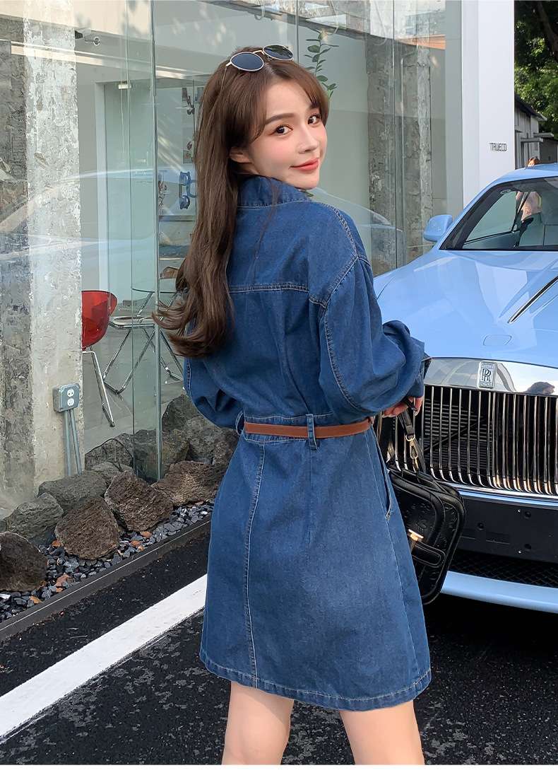オーバーサイズデニムミニワンピース