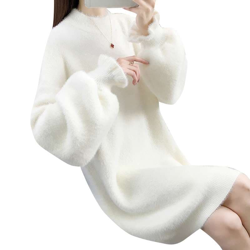 もこもこふわふわ 上質ニットミニワンピース