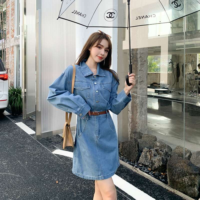 オーバーサイズデニムミニワンピース