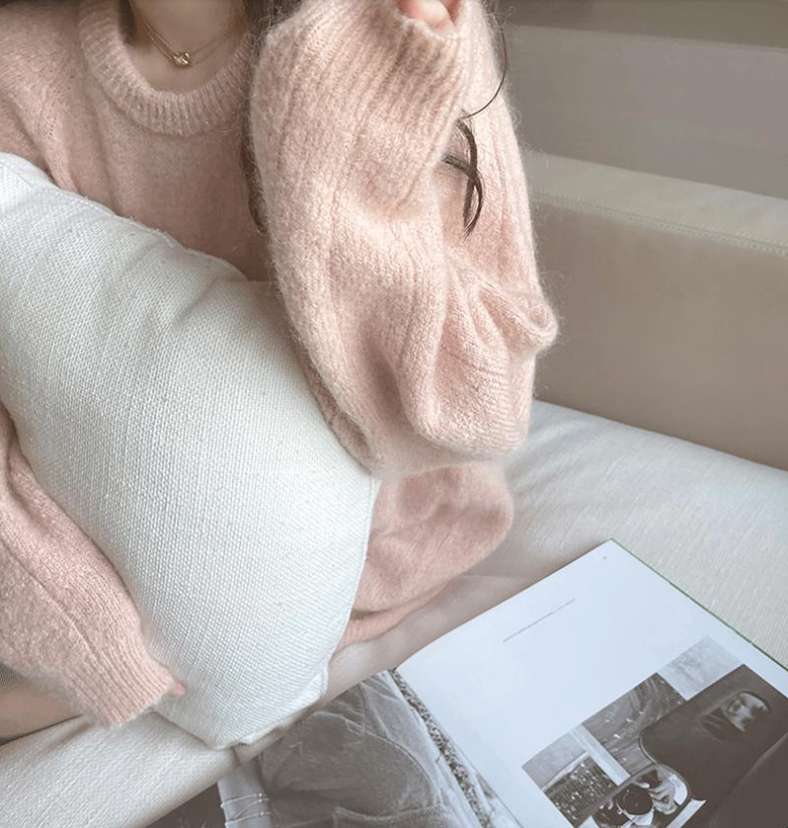 【秋冬】ふわもこニットミニワンピース