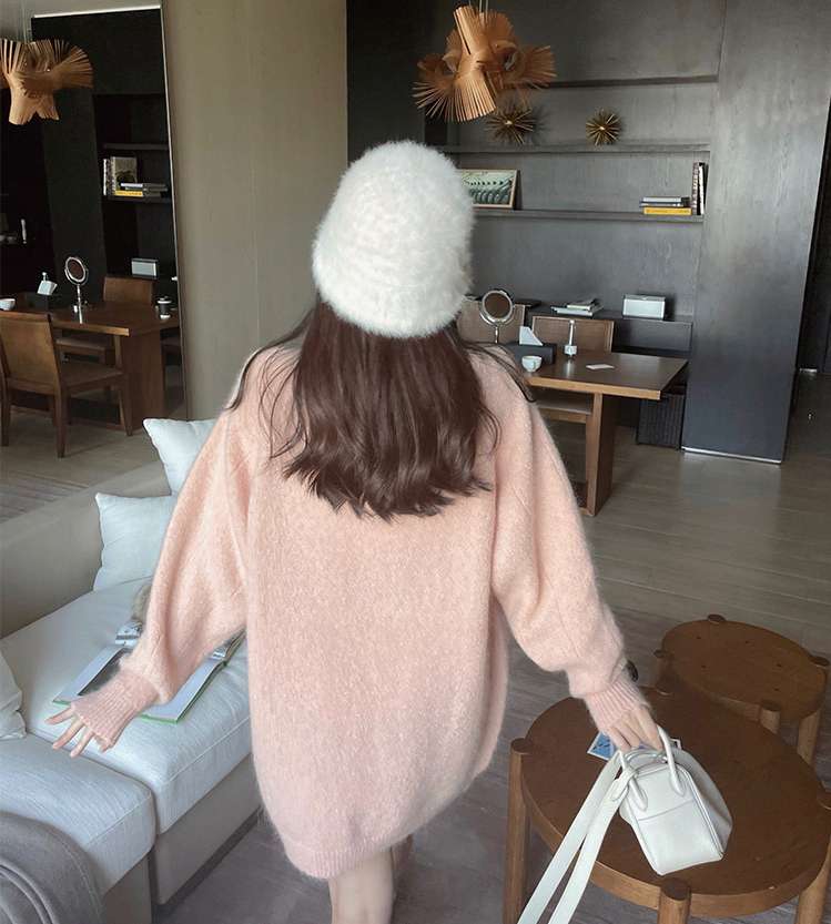 【秋冬】ふわもこニットミニワンピース