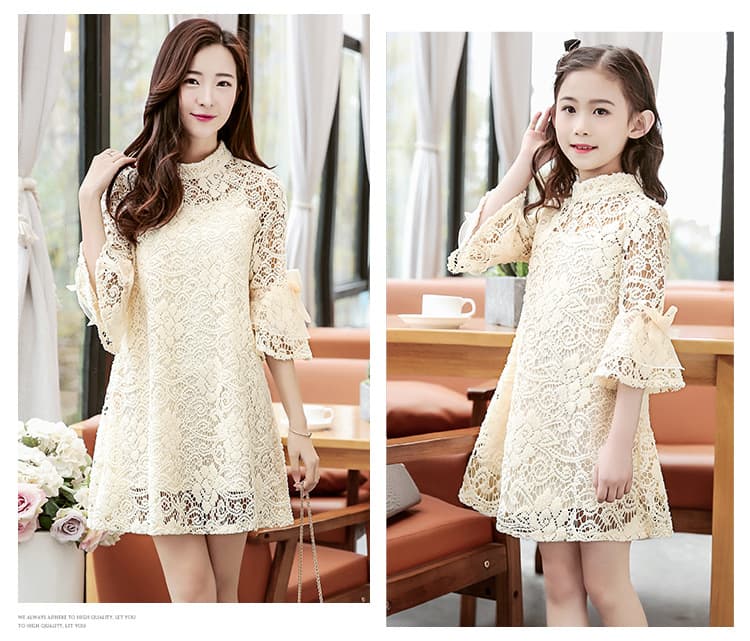 【親子ペアルック】花柄フレアミニワンピース