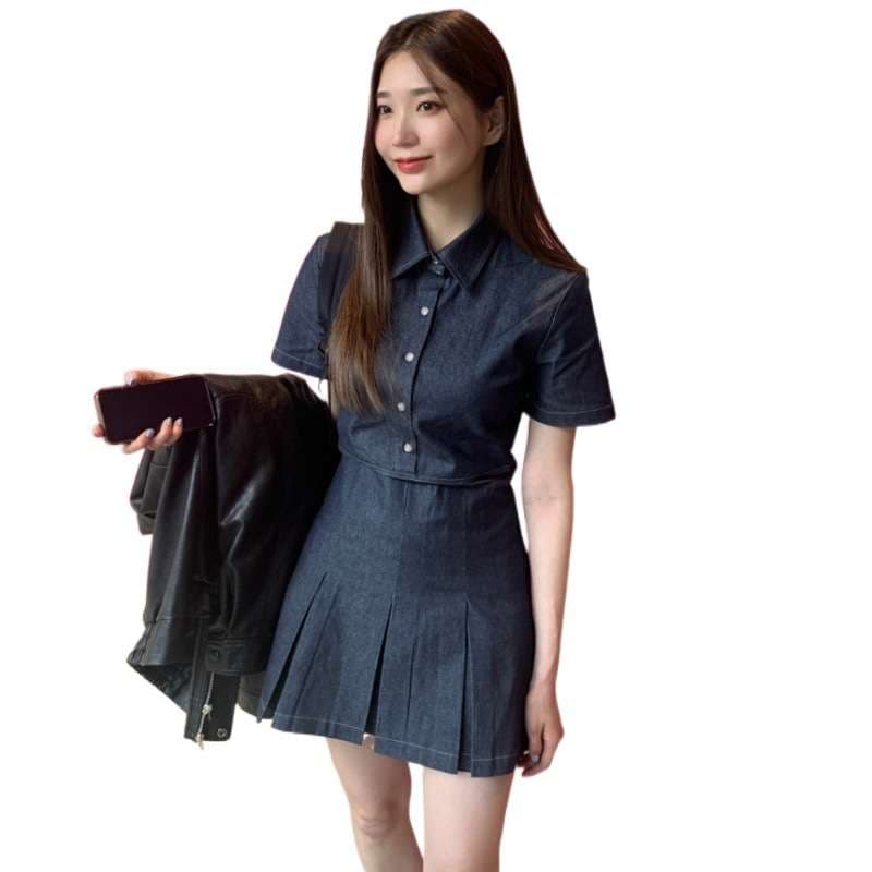 ドッキング 半袖デニムワンピース