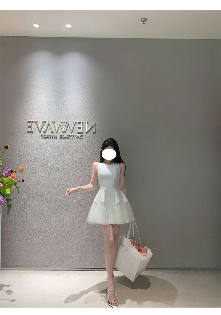 ミニワンピース チュールフリルプリンセスフレアミニワンピ