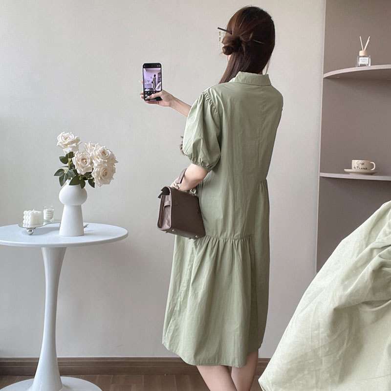 切り替えティアードデザインシャツミニワンピース