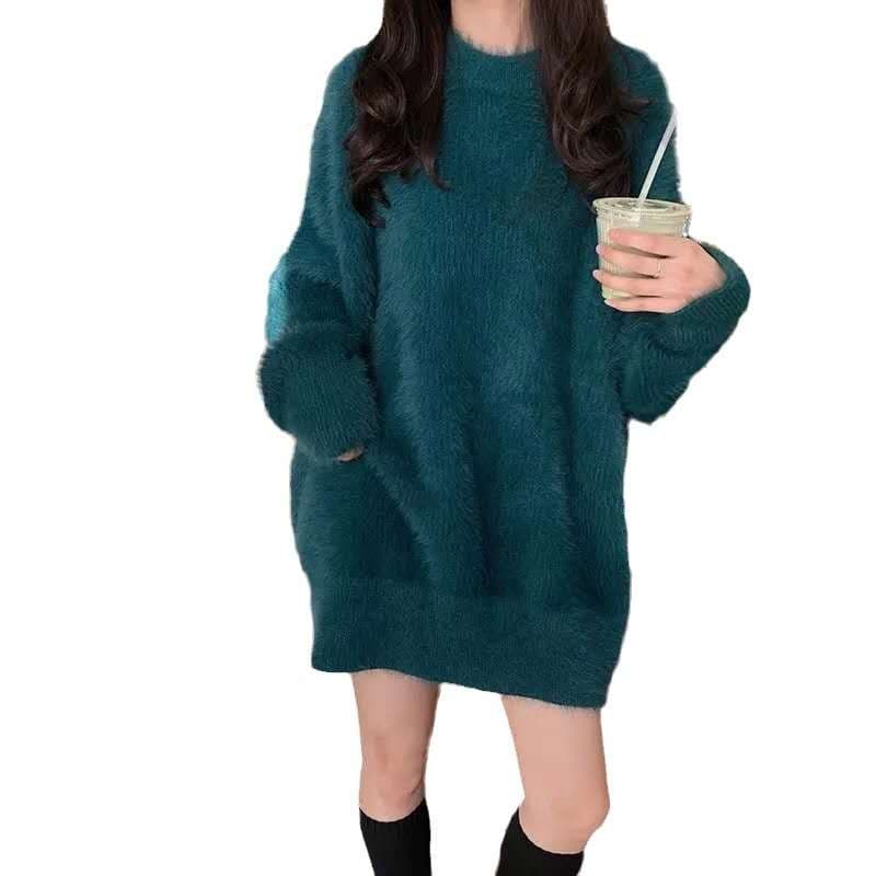 【秋冬コーデ】もこもこニットミニワンピース