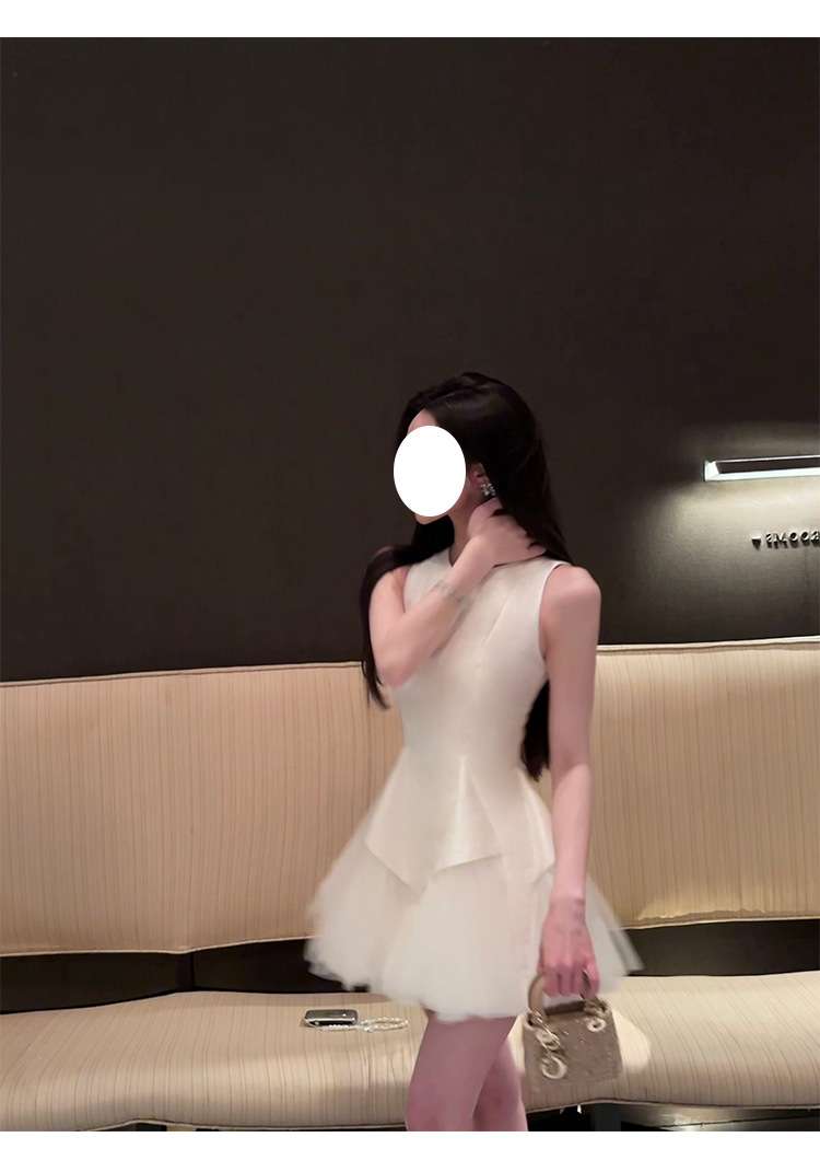 ミニワンピース チュールフリルプリンセスフレアミニワンピ