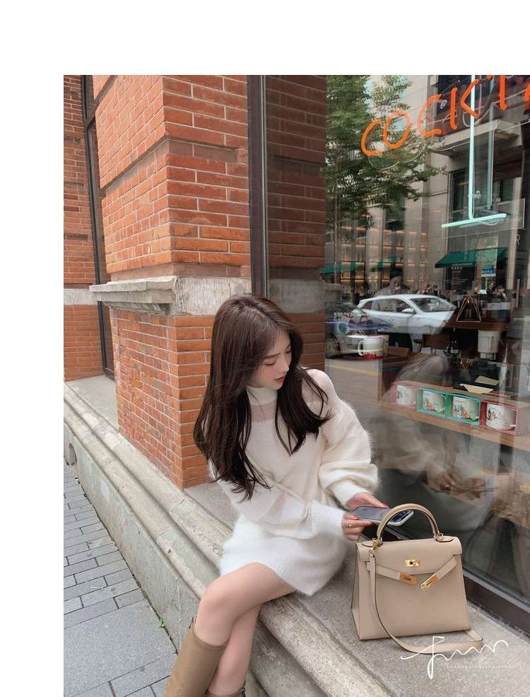 シアーふわもこオーバーサイズニットミニワンピ