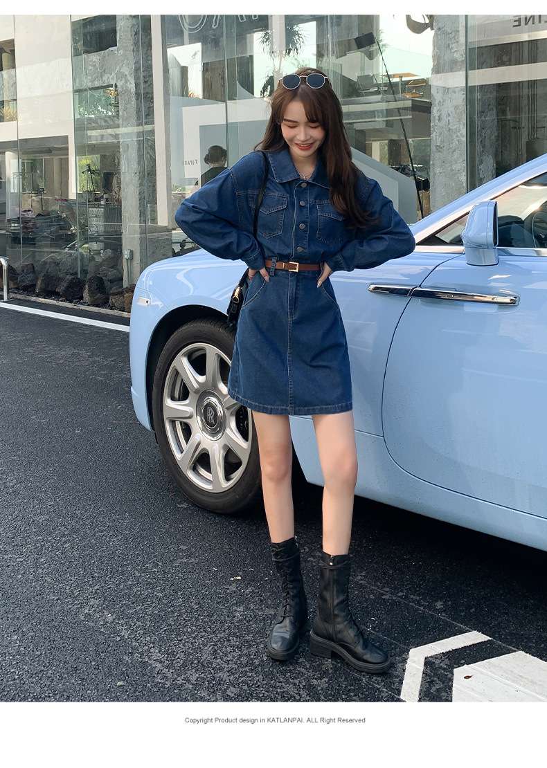 オーバーサイズデニムミニワンピース