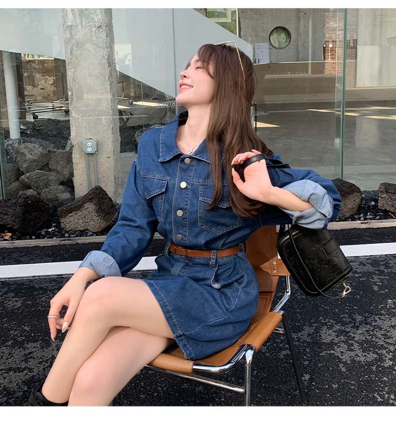 オーバーサイズデニムミニワンピース