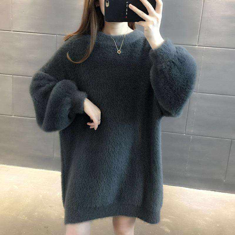 もこもこニットミニワンピース