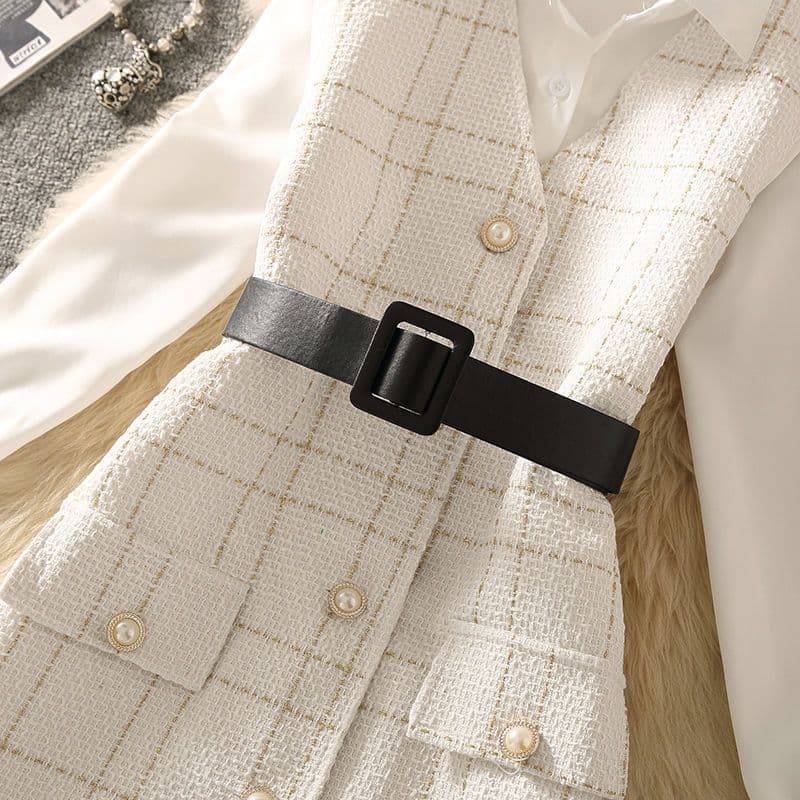 ミニワンピース 清楚 大人ワンピ ツイード素材