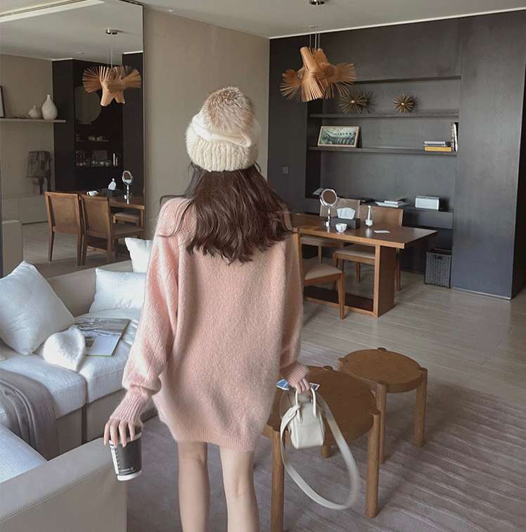 【秋冬】ふわもこニットミニワンピース
