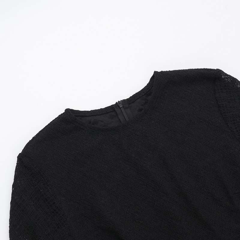 レース袖ミニフレアワンピース