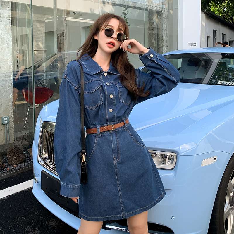 オーバーサイズデニムミニワンピース