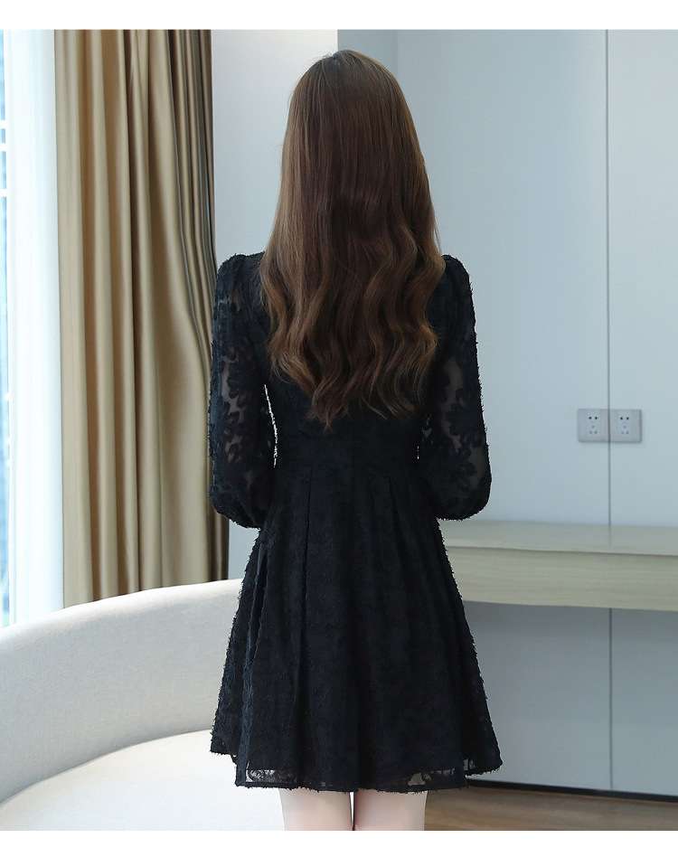 レース フレアプリーツミニワンピース