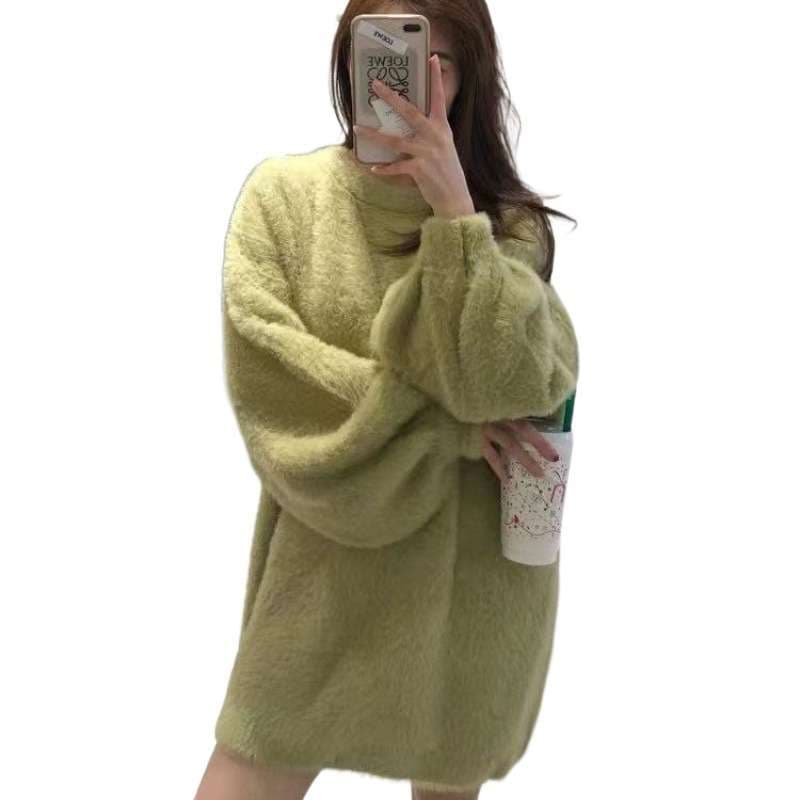 もこもこニットミニワンピース