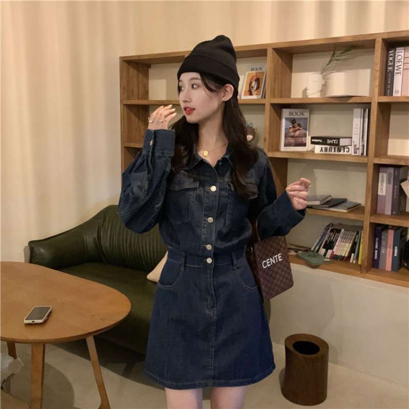 ミニワンピース ヴィンテージ風ミニシャツワンピース