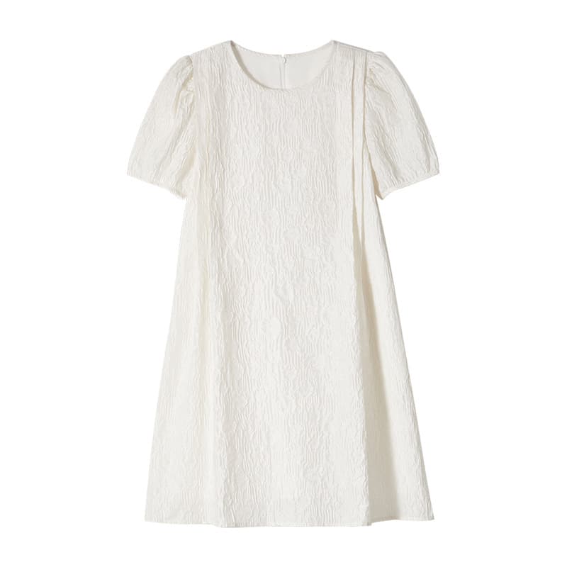 ふんわり袖 シワ加工マタニティミニワンピース