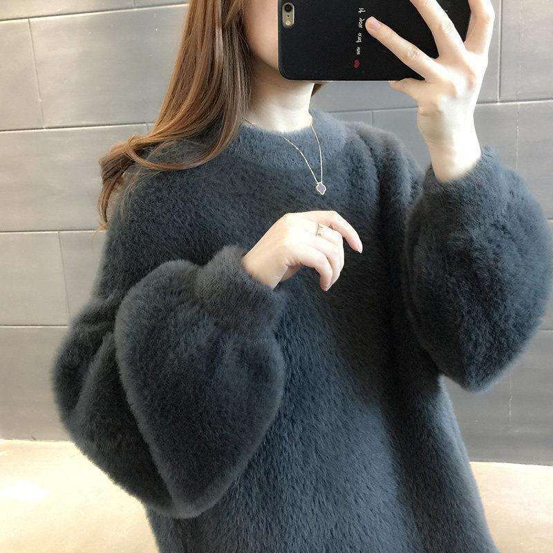 もこもこニットミニワンピース