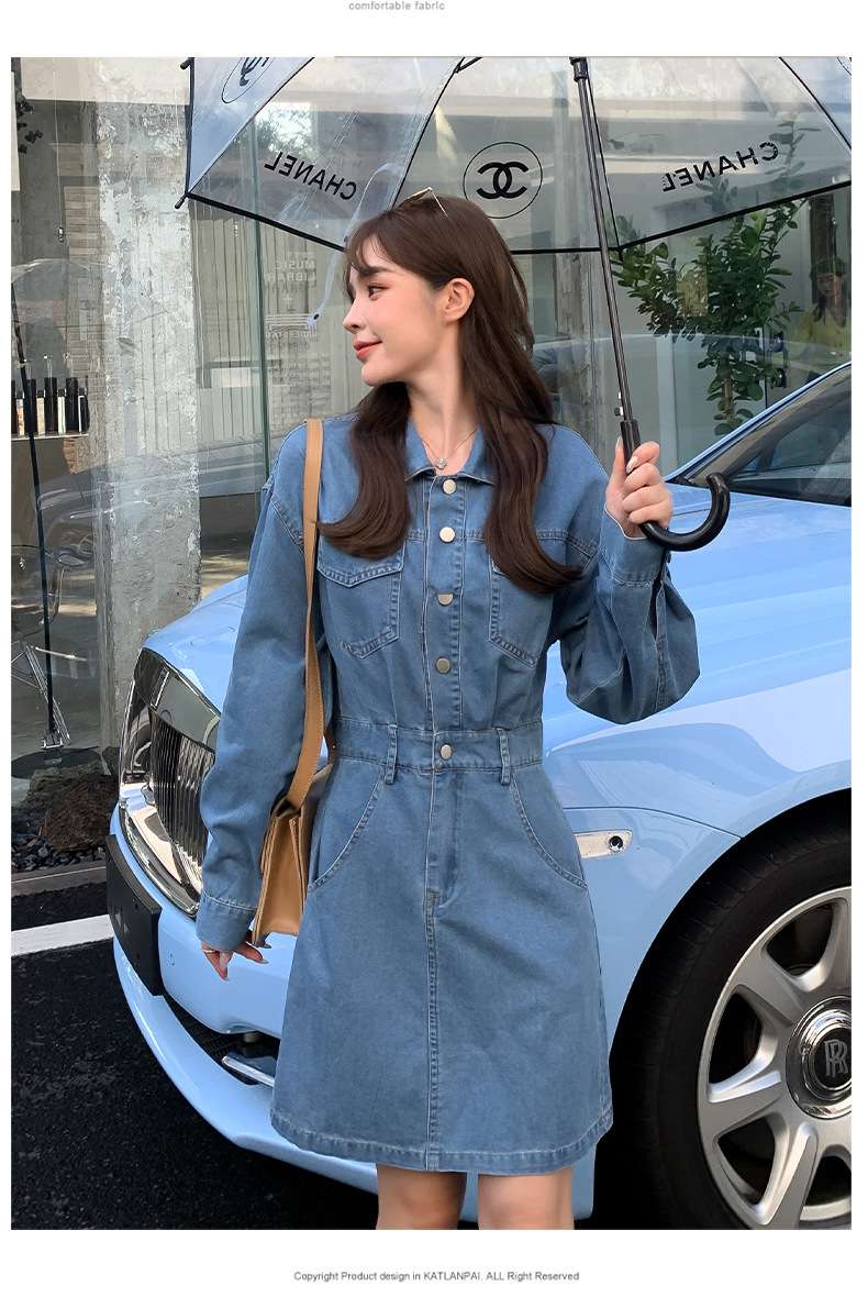 オーバーサイズデニムミニワンピース