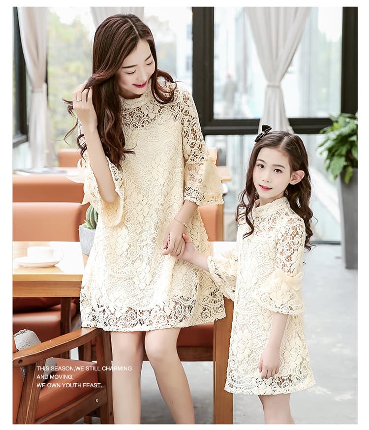 【親子ペアルック】花柄フレアミニワンピース