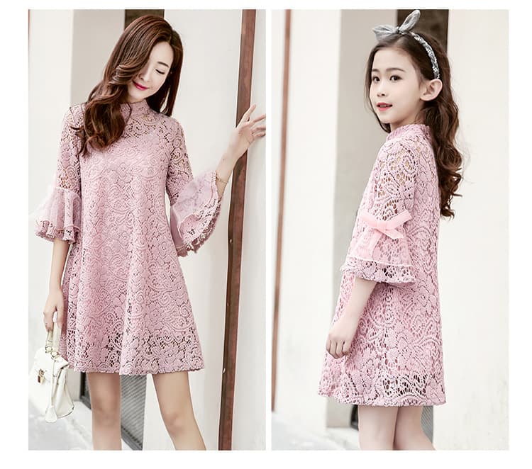 【親子ペアルック】花柄フレアミニワンピース