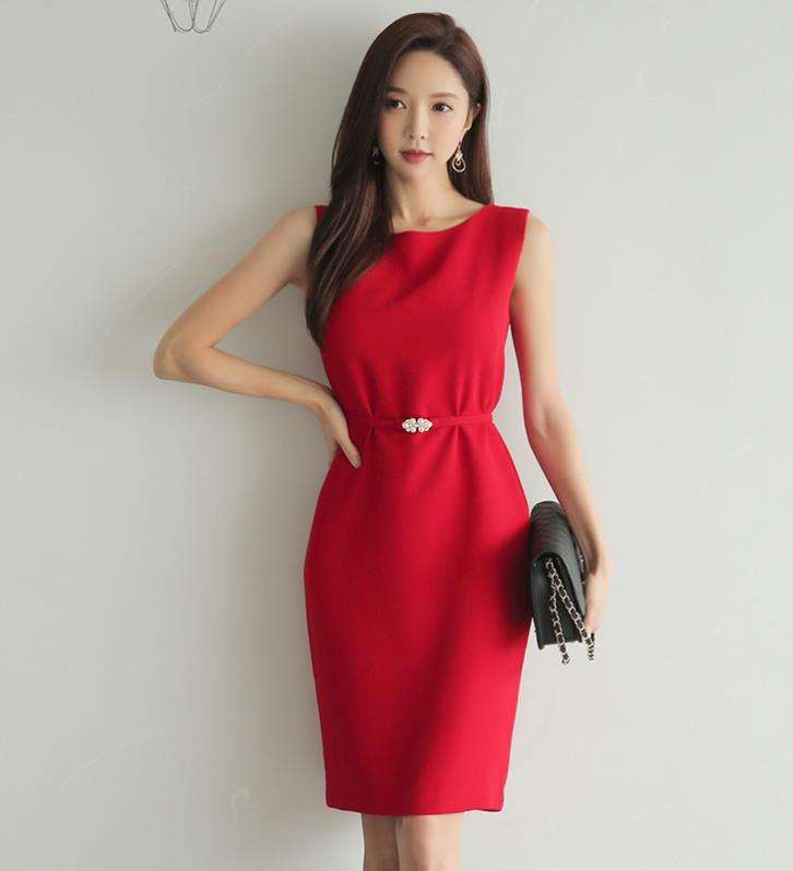 シンプル上品 スタイル美シルエットミニワンピース