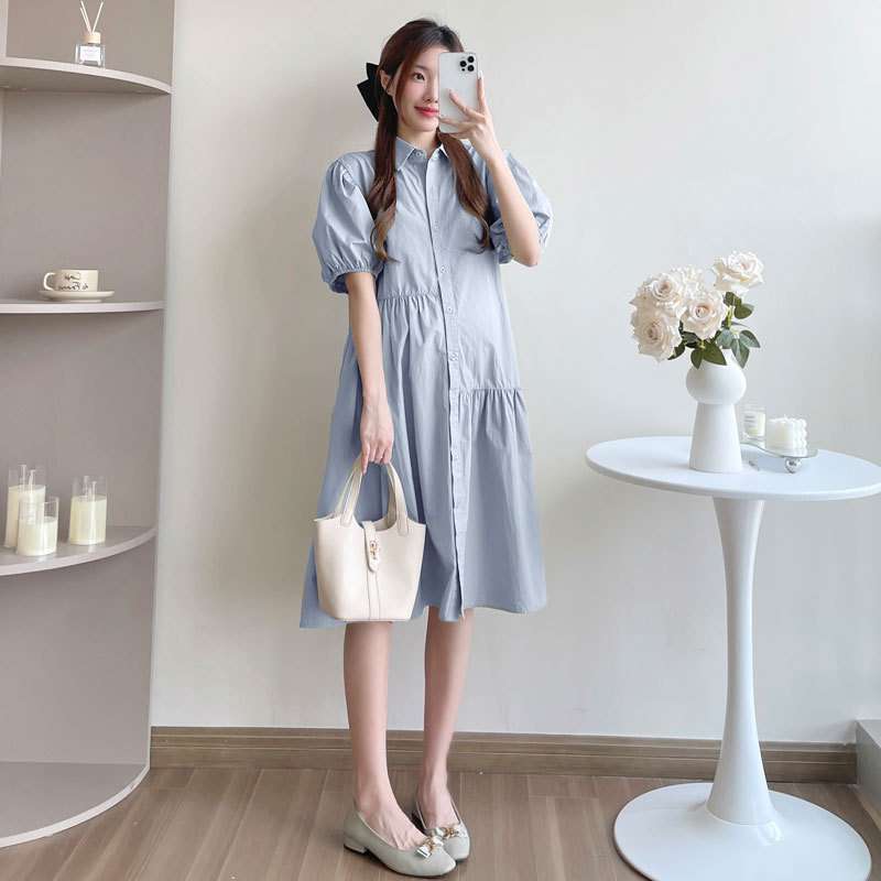 切り替えティアードデザインシャツミニワンピース