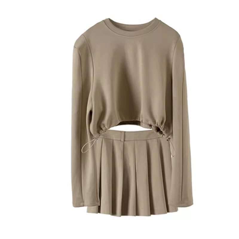 プリーツフレアミニワンピース